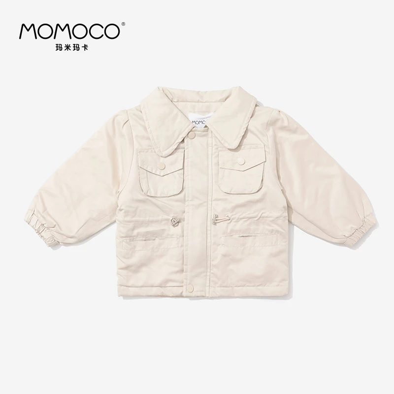 MOMOCO冬女小小童抽绳双口袋风衣外套71810107003