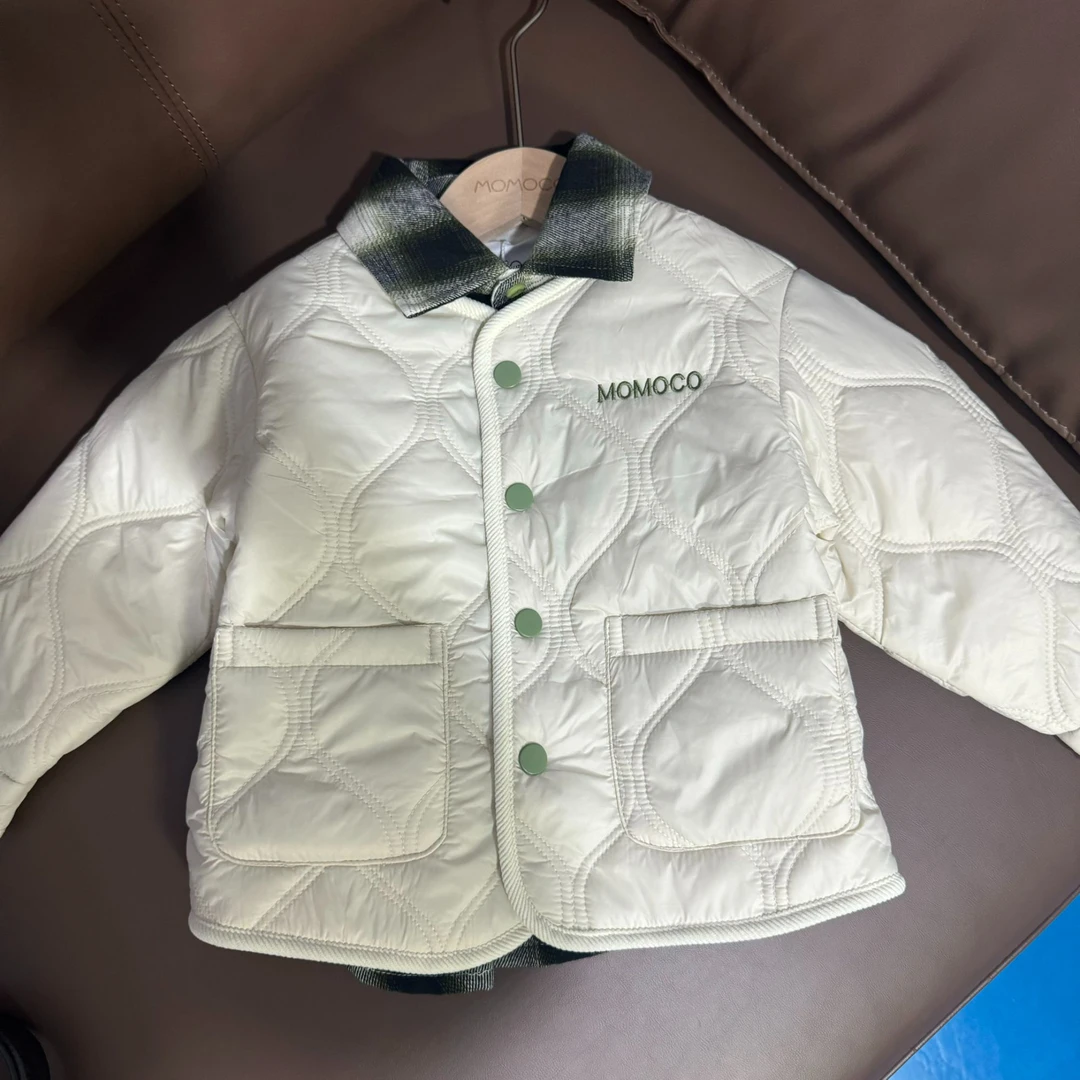 MOMOCO冬季新款男童时尚百搭假两件棉衣休闲外套75430101007