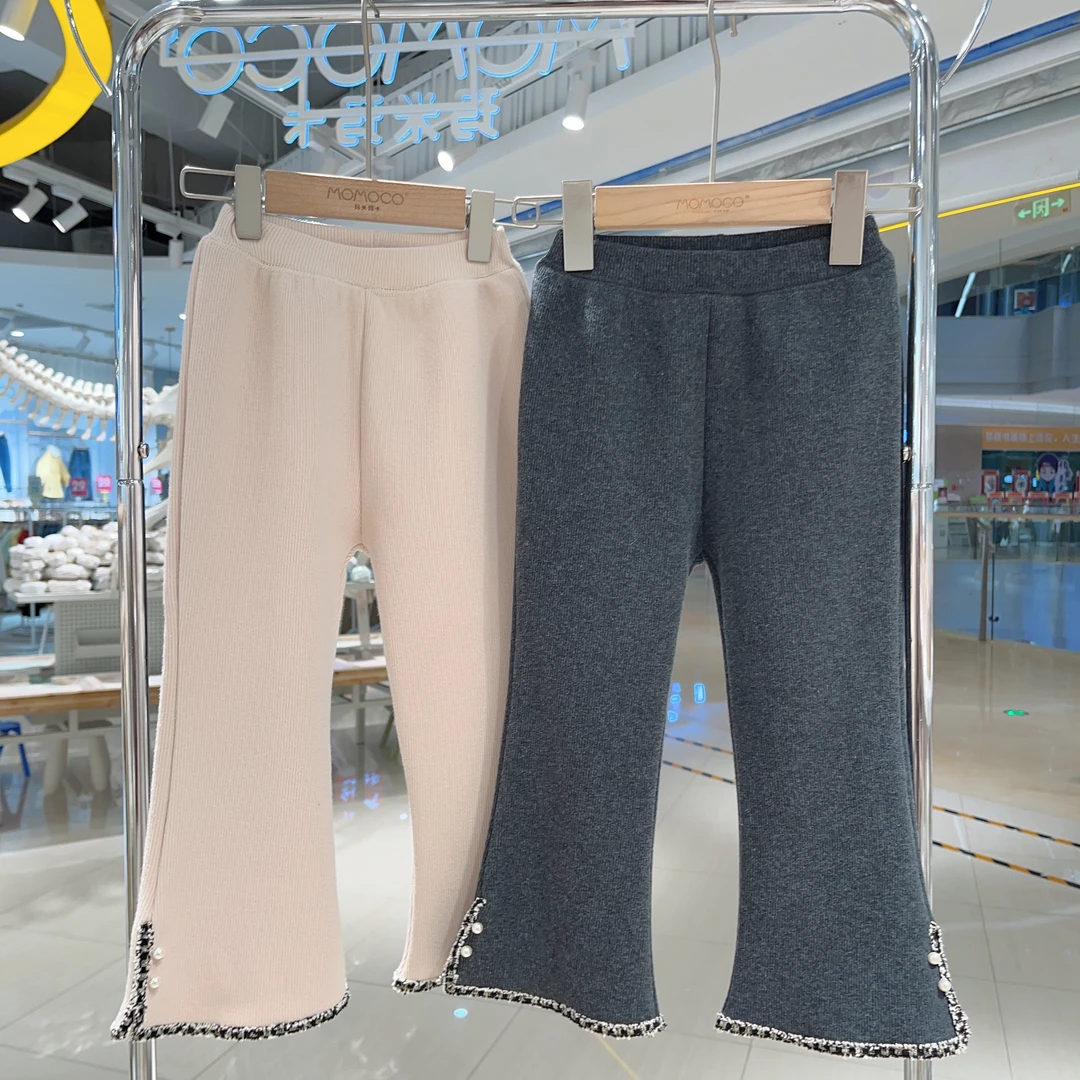 MOMOCO女童冬小香风珍珠加绒打底裤76830358215&16