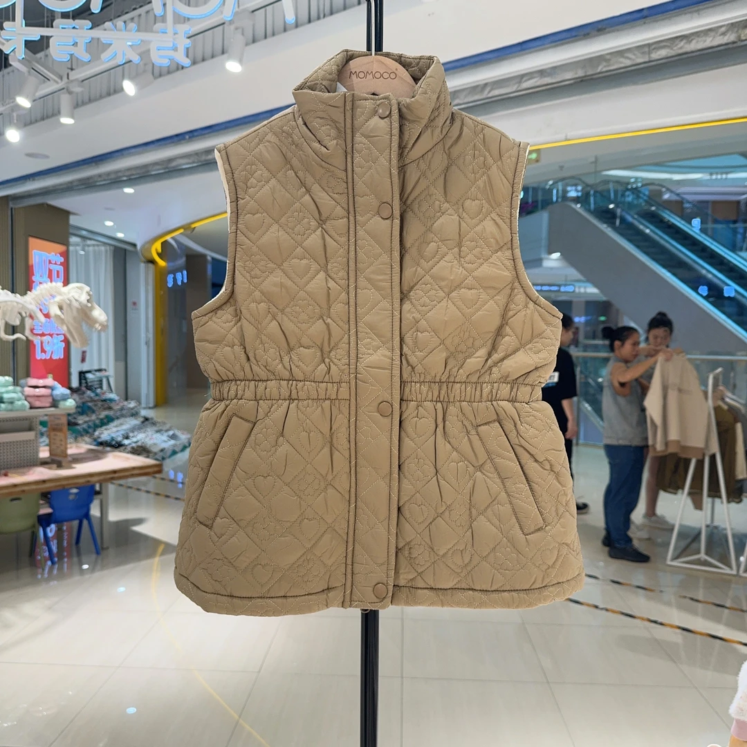 MOMOCO女童简约收腰绗棉马夹76830115200