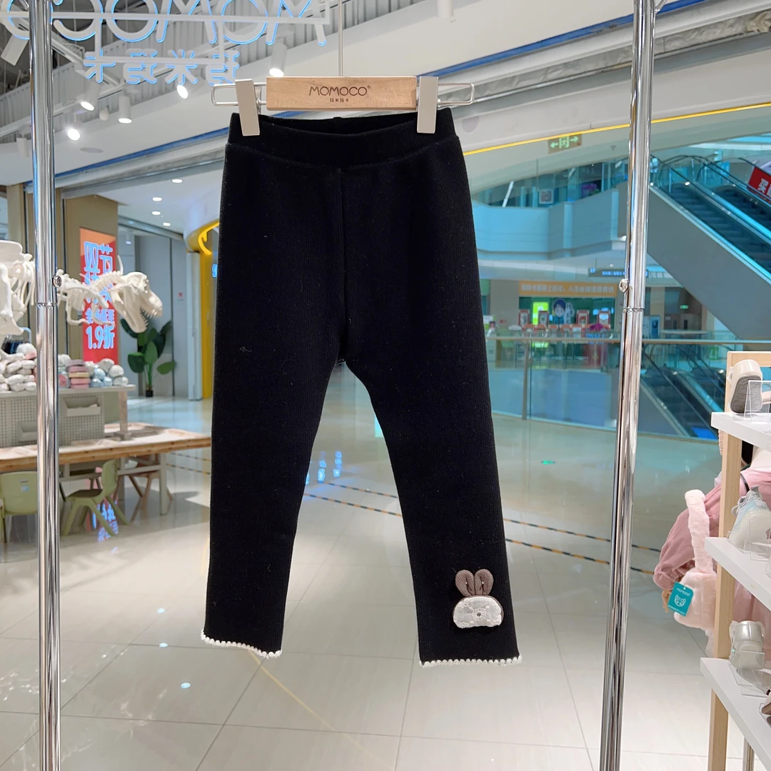 MOMOCO女童冬季洋气加厚保暖立体兔子头打底裤76830360215