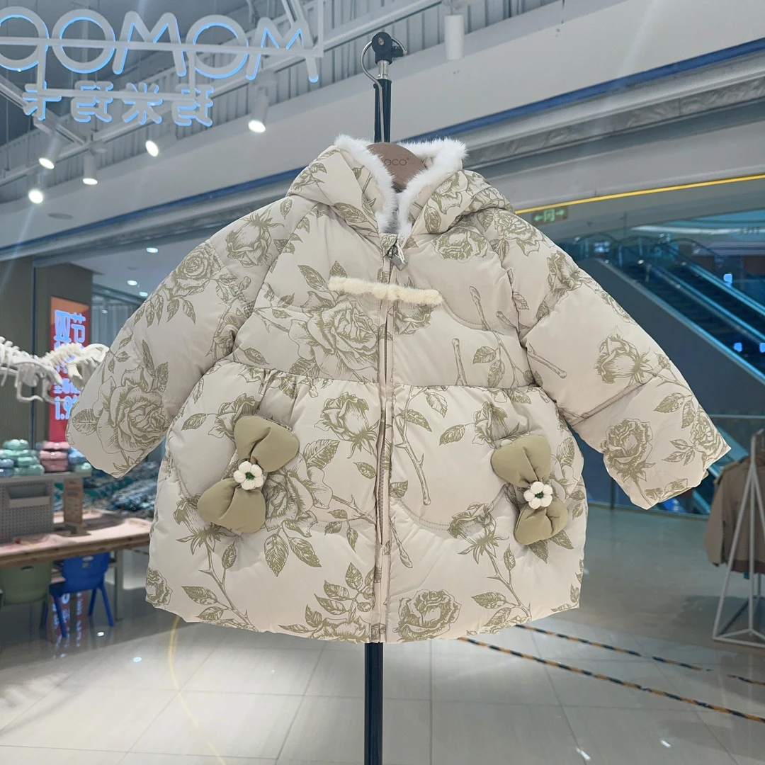 MOMOCO女童冬季新款印花甜美棉服75830101001