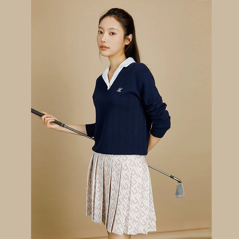 Rapido早春新款女子RLINE撞色领针织百搭休闲套头上衣CP3Z51U03