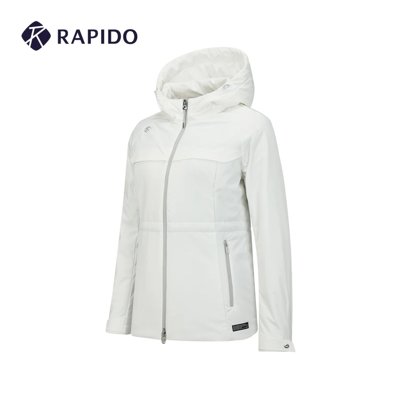 Rapido25年春新品女装中长款连帽棉服休闲保暖运动外套CP4Z38P01
