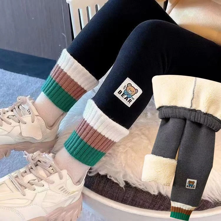 品巴拉巴拉外穿打底加厚裤子鲨鱼小童冬季阔腿小孩儿童裤子新款春