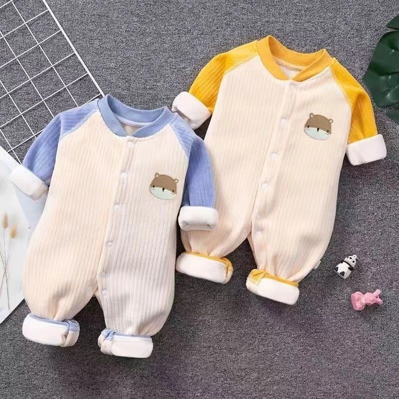 品巴拉巴拉秋冬上新婴儿连体衣秋冬款加绒加厚男女宝宝可爱哈衣新