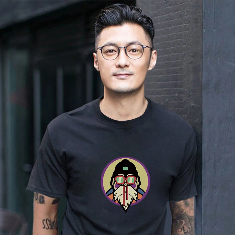 余文乐T恤七龙珠龟仙人ins纯棉英伦雅痞短袖半袖宽松大码圆领上衣