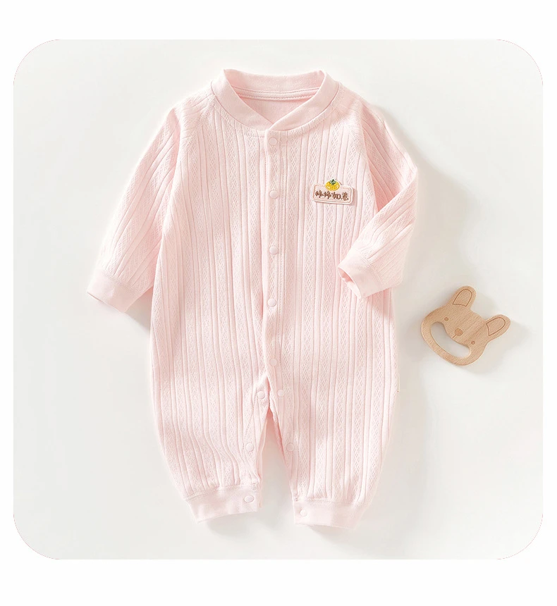 秋季婴儿连体衣长袖纯棉无骨幼儿防风保暖新生儿宝宝舒适柔软衣服