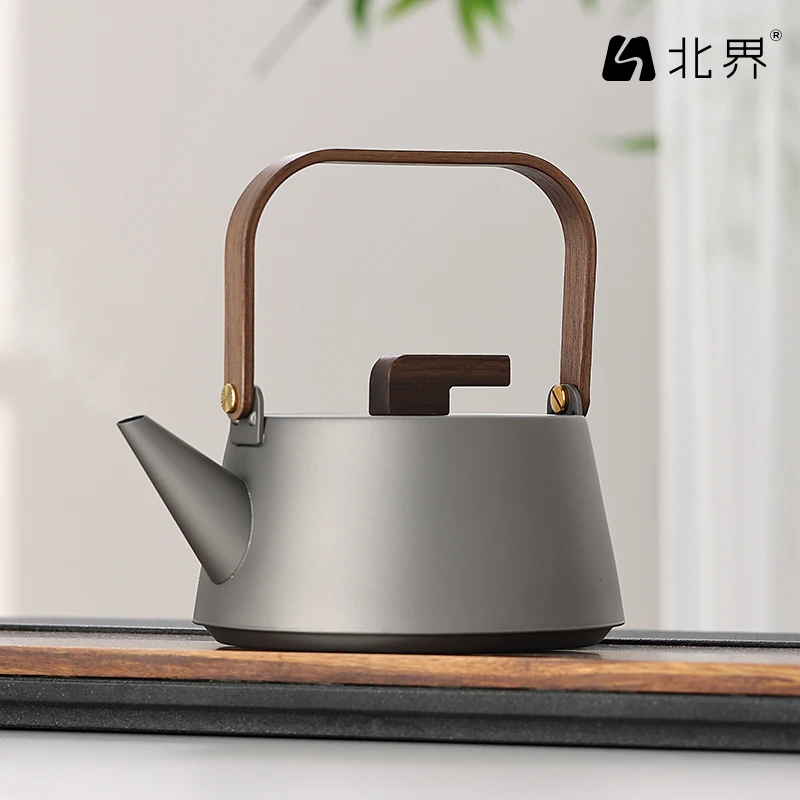 北界纯钛99%手工壶户外煮水纯钛烧水壶电陶炉泡茶专用煮水壶