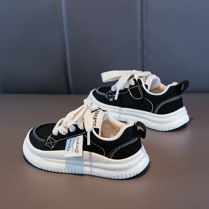 蜡比小星儿童帆布鞋男童鞋子春秋2023新款女童布鞋中大童休闲板鞋