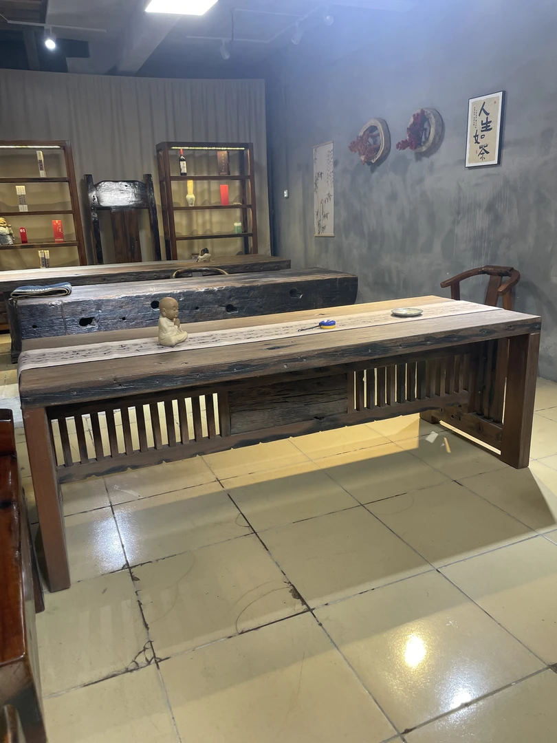 明清古典家具老船木风化大板台