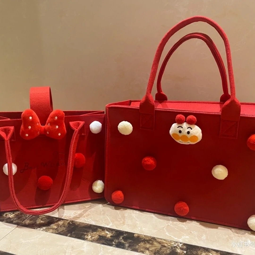 【结婚手提婚包】伴娘伴手礼回礼包超大容量简装毛毡包收纳多