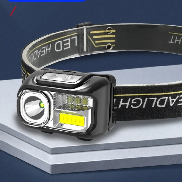 户外登山led感应头灯头戴式超亮度充电容量白光照明灯强光夜钓鱼