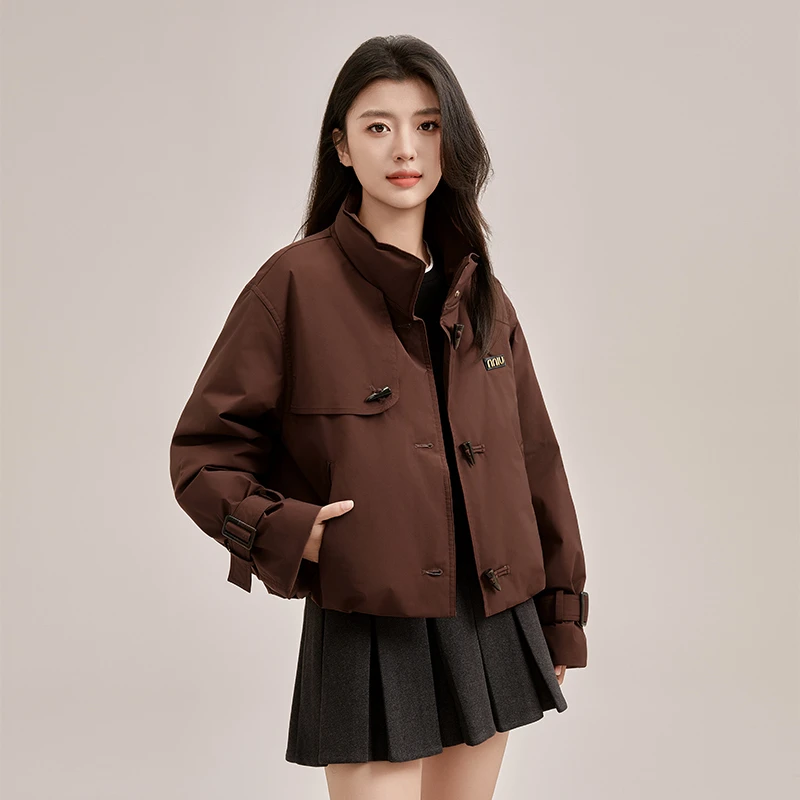 YAYA/鸭鸭短款羽绒服2024/秋冬新款小个子时尚百搭休闲女士外套女