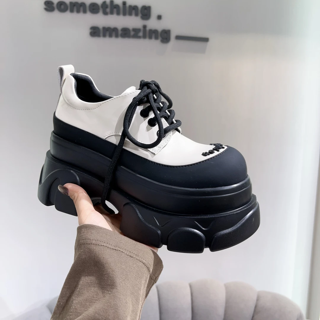 【小涵家】春季新欧版时尚洋气小众厚底超高跟显瘦极简乐福单鞋ins