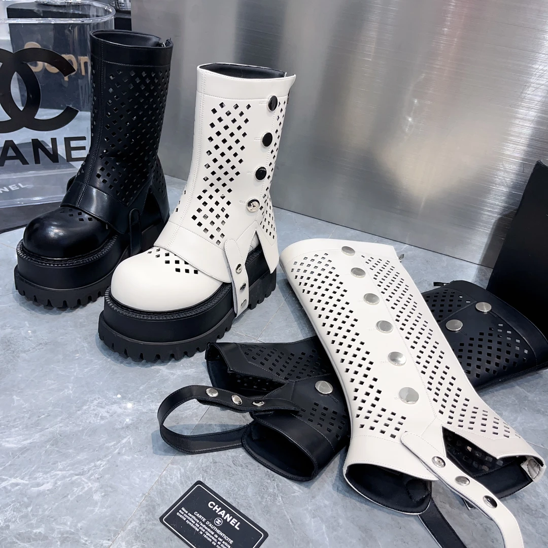 【小涵家】2024春夏款定制大腿围一鞋两穿.三穿超高跟短中长筒靴ins