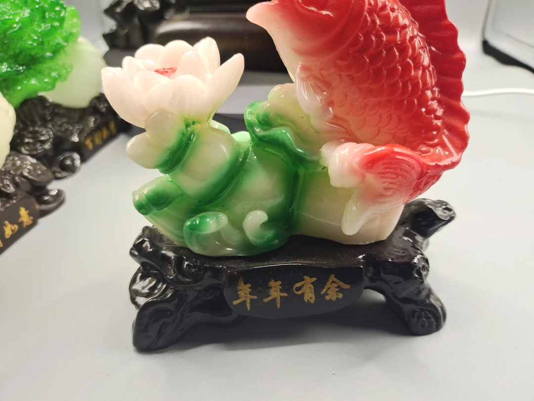 2024年年有鱼小号树脂摆件厨房器物卧室书房摆设
