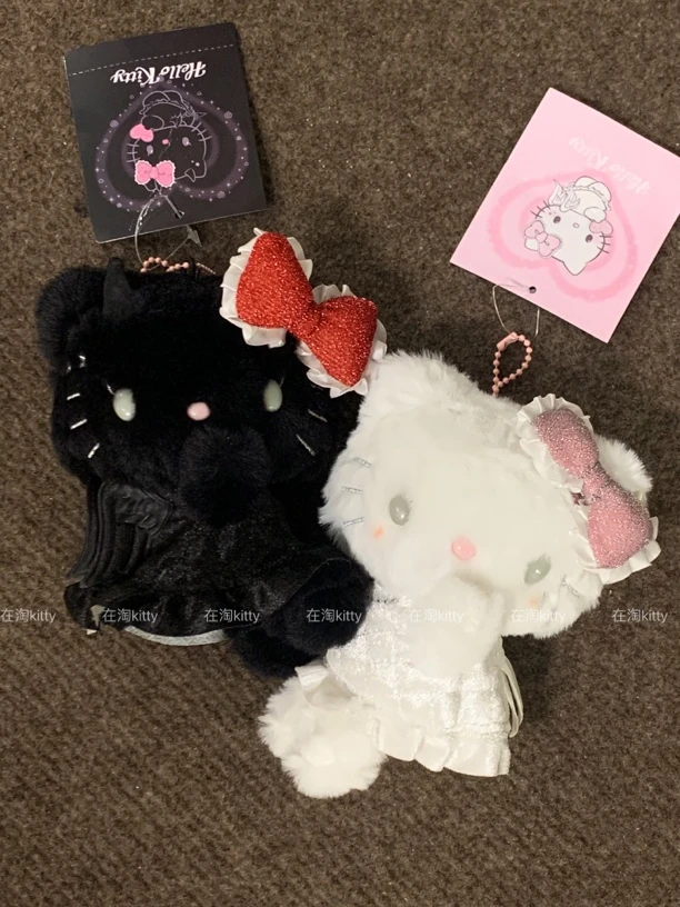 可爱天使恶魔Hellokitty包包挂件挂饰毛绒玩偶挂件包包挂饰