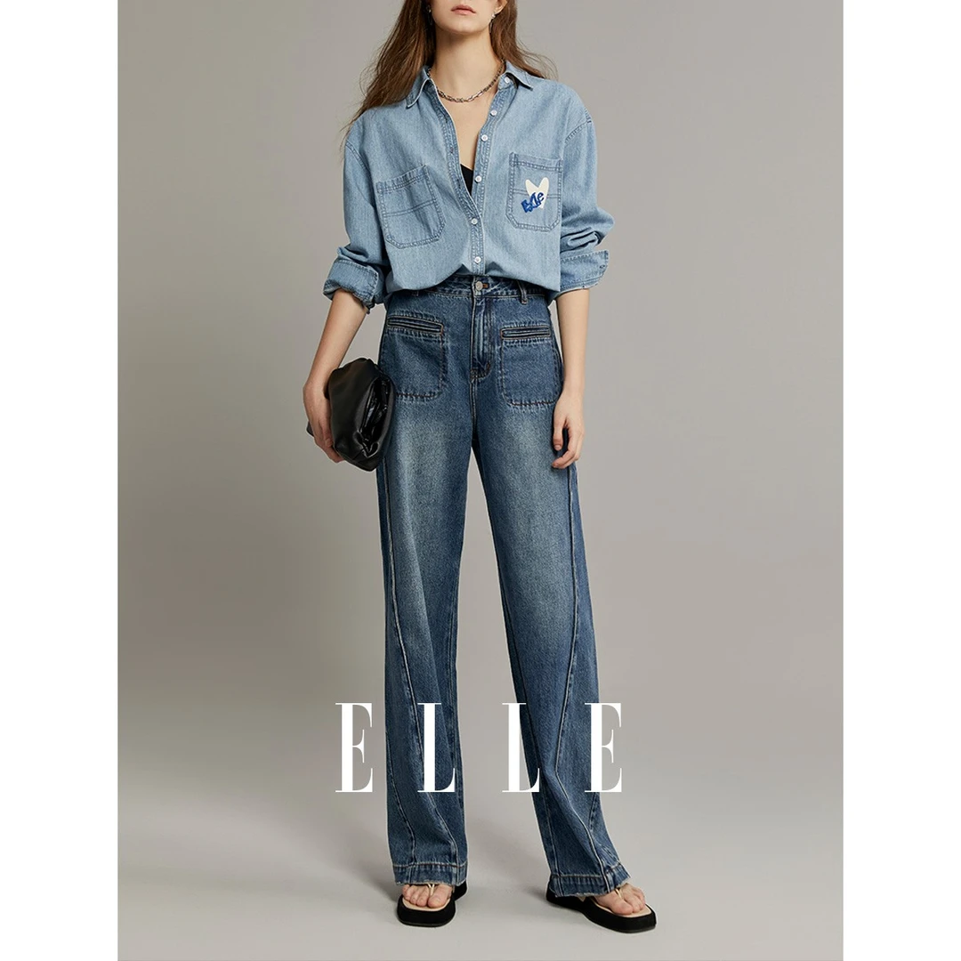 【小余专属】宽松直筒阔腿牛仔裤2023春季新款高腰显瘦裤子EQ34234