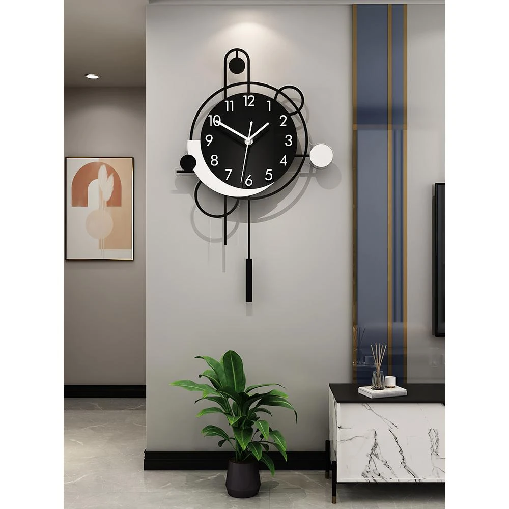 北欧客厅钟表挂钟创意表挂墙时尚简约现代静音石英钟2022家用时钟