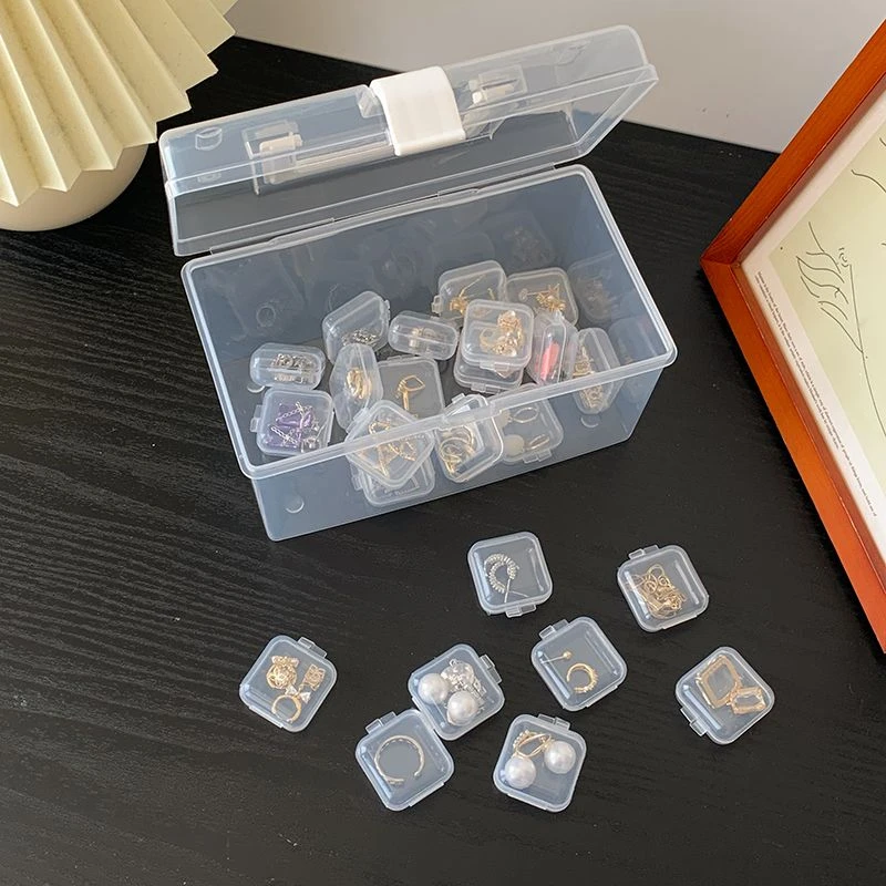 收纳首饰盒 PVC防氧化透明便携大容量防尘多功能首饰项链耳钉收纳
