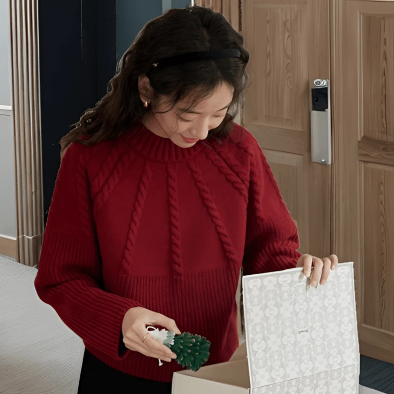 金丝彩貂绒毛线手工编织国风复古麻花套头毛衣材料（买线送教程）