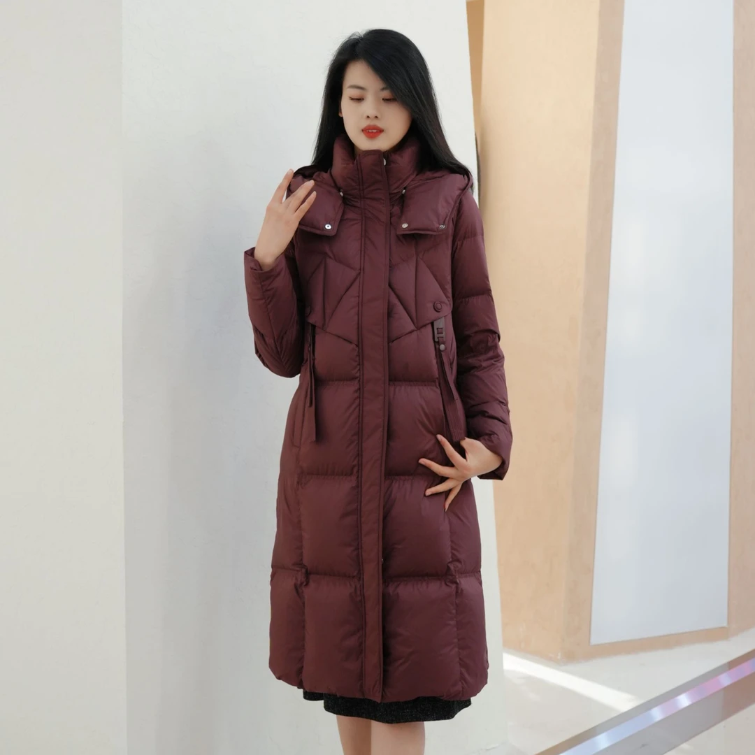 Y4632319回味依衣显瘦高端保暖修身长款羽绒服