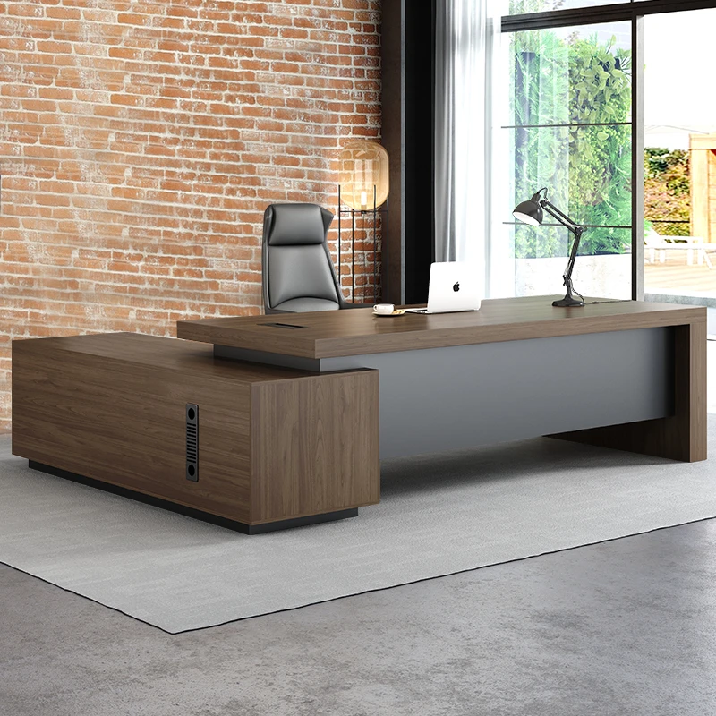 办公桌老板桌简约现代大班台总裁桌子经理桌主管桌办公室桌椅组合