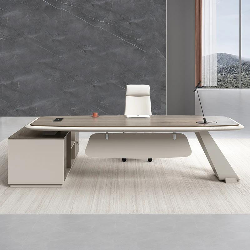 梵箭办公桌老板桌简约现代轻奢大班台办公桌椅组合办公室总裁桌子