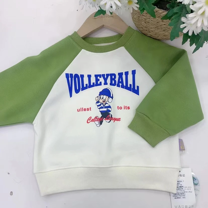 W681米多多音乐男孩圆领卫衣（绿色）