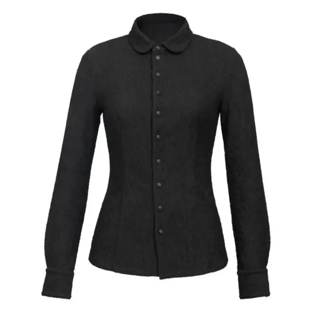 【北京阿玛施】气质弹力衬衫5300528 百搭山茶花衬衫质感修身洋气