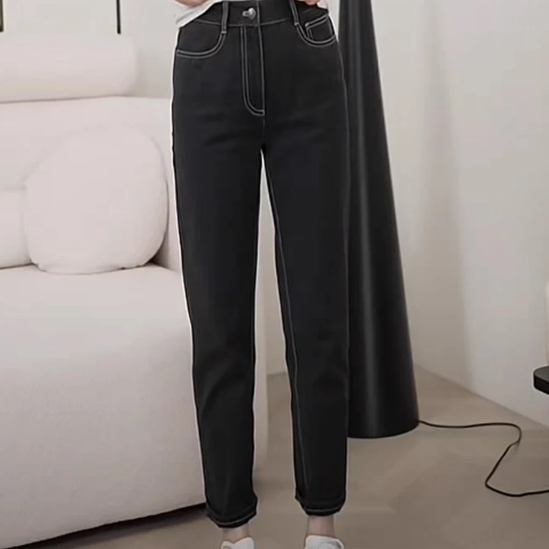 【北京阿玛施】 法棍牛仔裤 5100466 水洗牛仔高端高腰牛仔长裤