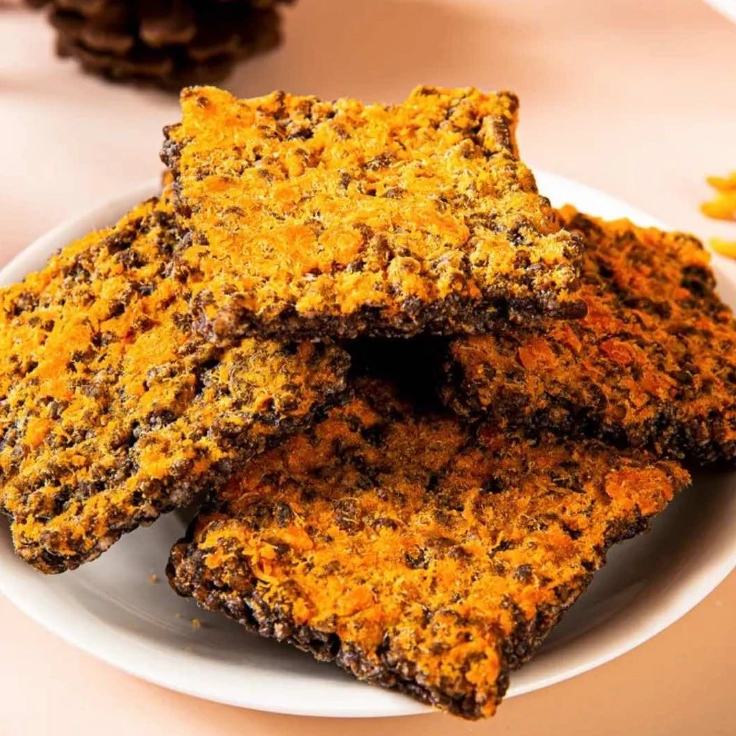 黑金肉松蛋黄锅巴香脆酥脆小包装米香四溢250g/箱网红休闲小零食