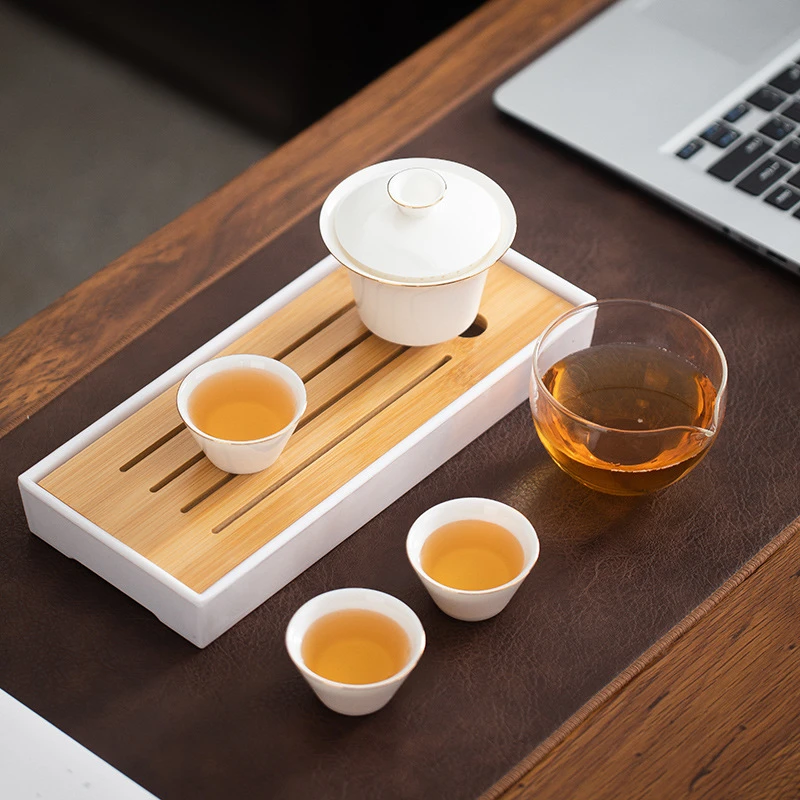 旅行盖碗主人杯茶具套装便携式一壶三杯快客杯车载户外功夫泡茶壶