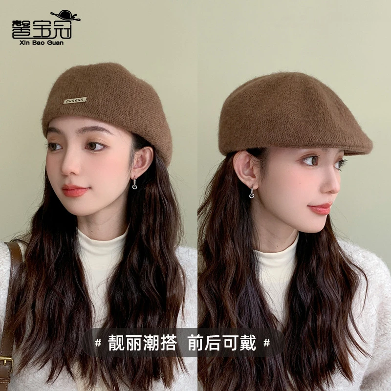 复古英伦风百搭网红显脸小大头帽子女款2023款网红款贝雷帽秋冬女