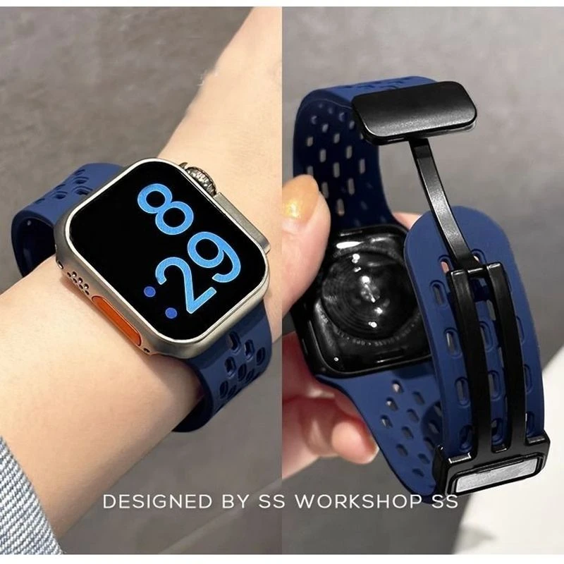 适用华为watchFIT4透气镂空4pro硅胶磁吸fit4/3折叠扣+秒变壳腕带