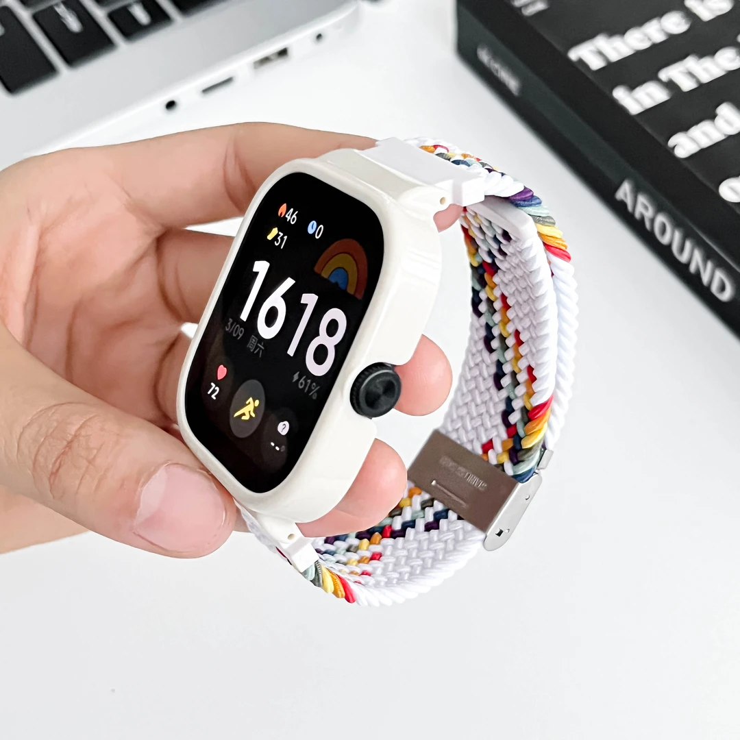 适用红米redmi watch 5/4/3弹力编织新款watch3青春卡扣替换带2/1