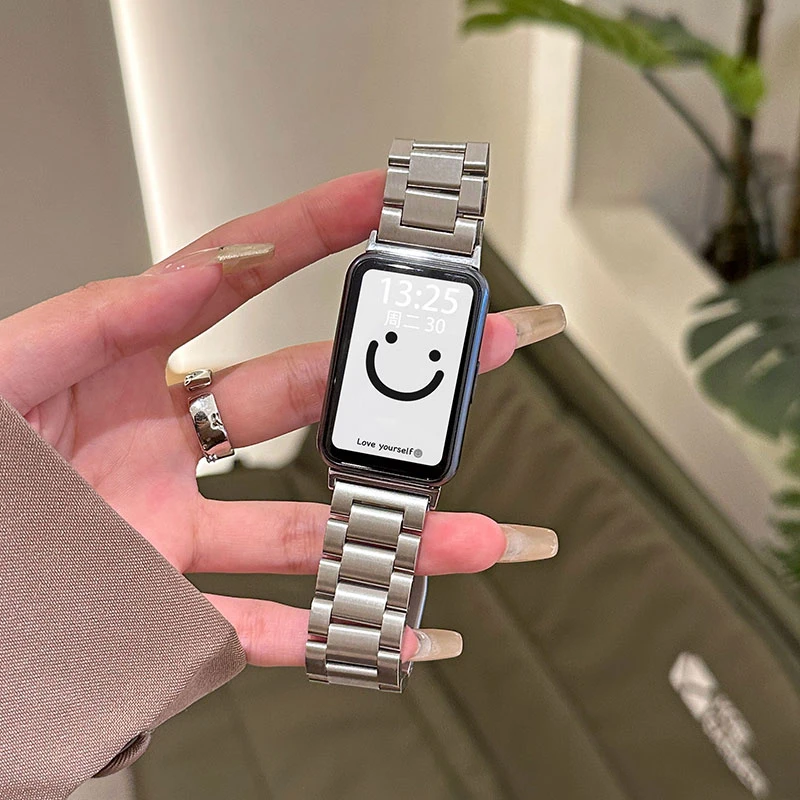 适用于华为watchFIT3代新款三株带fit2/1米兰磁吸个性金属替换带