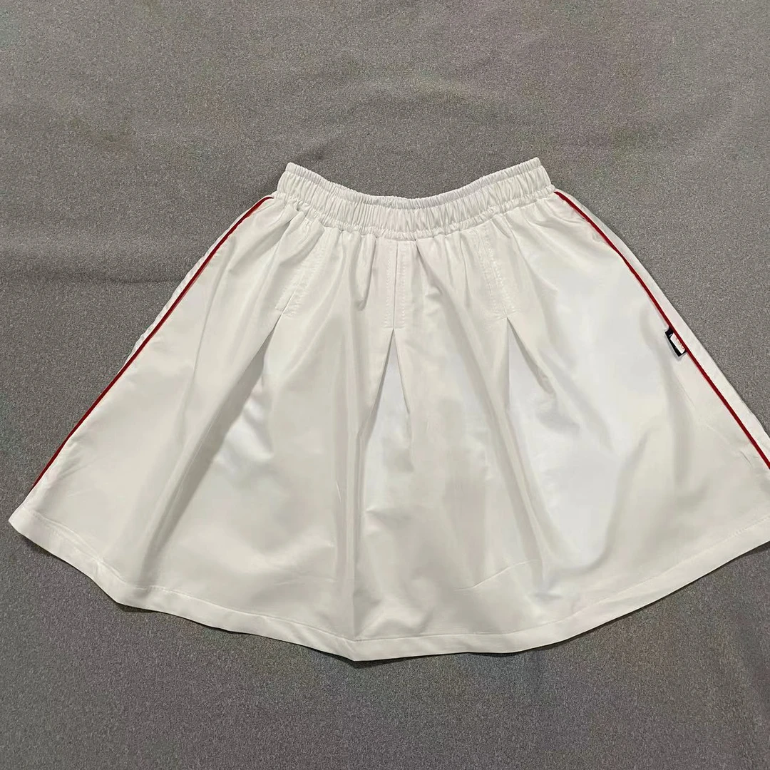 高新第一小学同款新款女生短裙白色红条运动短裙