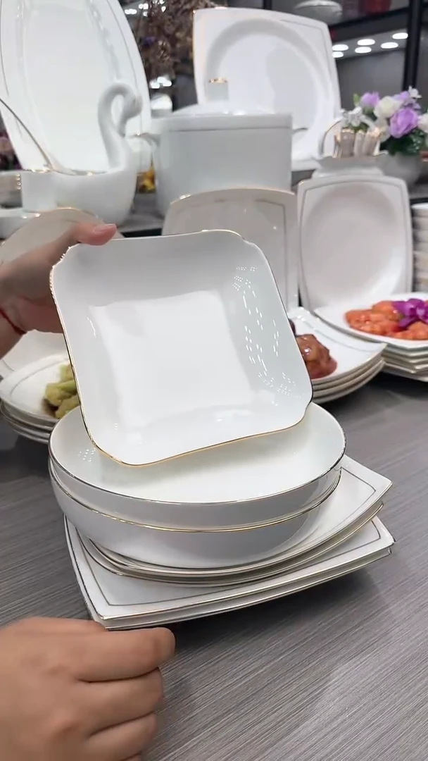 【闪购商品】骨瓷盘天元贵龙窝盘如意盘各2个