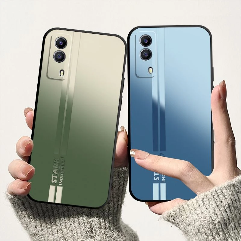 适用vivoT1X手机壳V2123A男女款全包渐变新款保护套防摔超薄软壳