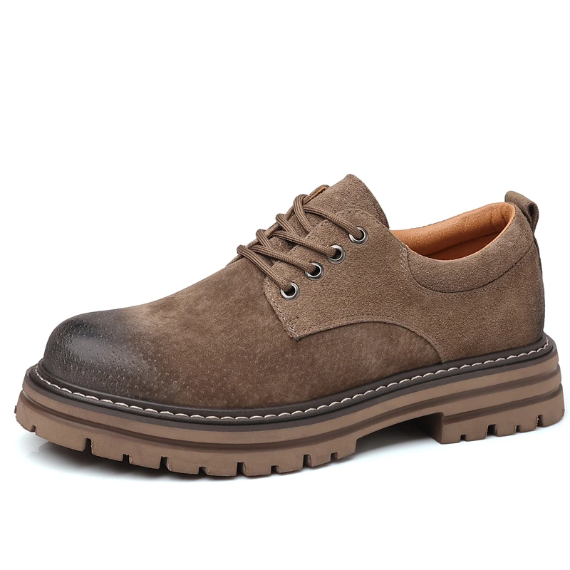 男士厚底时尚百搭低帮工装靴透气休闲英伦风系带男鞋3208