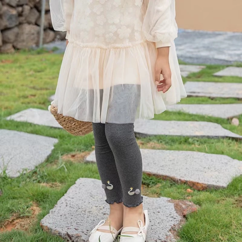 初芽女童春秋打底裤儿童纯棉高弹加厚百搭女宝洋气外穿裤子