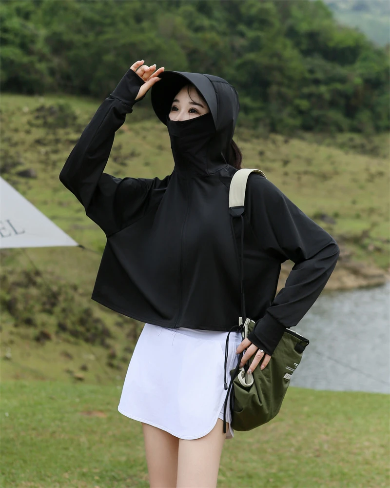 夏季新款防晒衣连帽遮阳防晒服[小胶款]