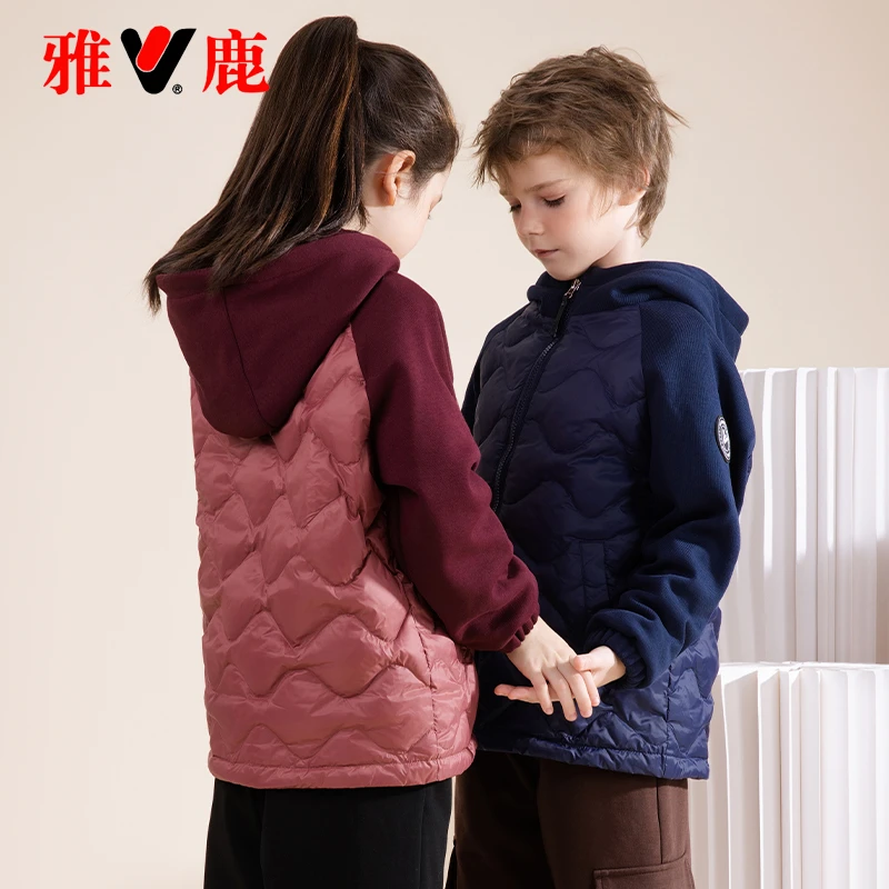 雅鹿儿童轻薄羽绒服男童女童宝宝2025年新款中大童秋冬季薄款外套