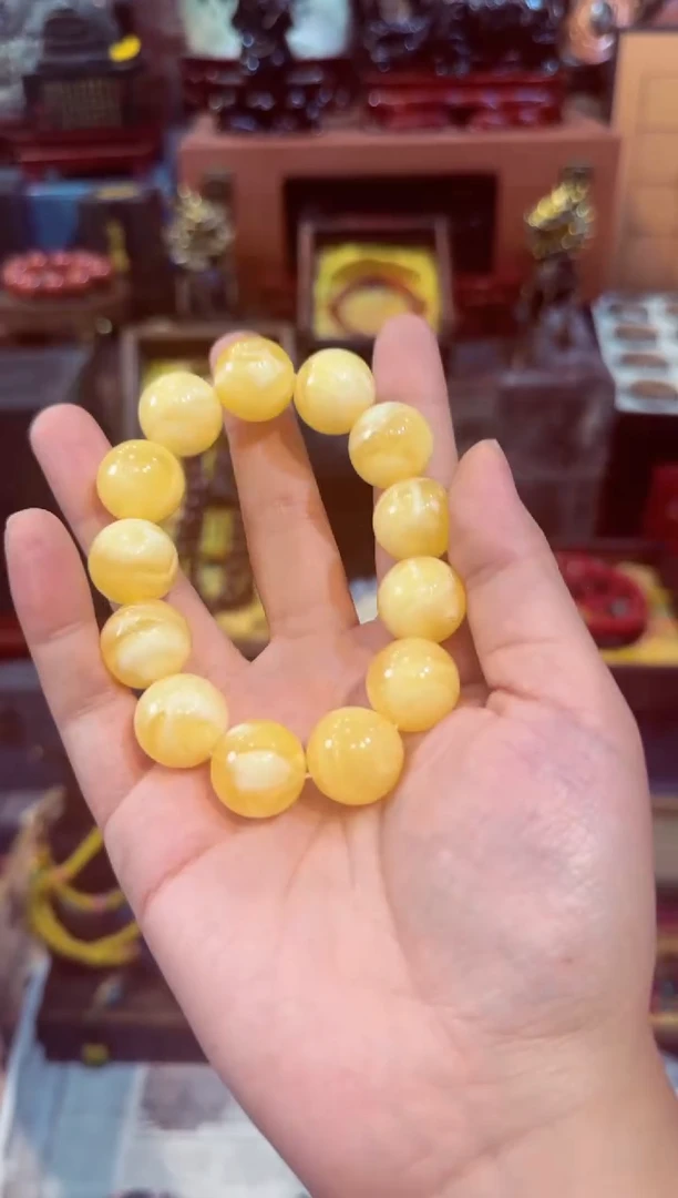 【闪购商品】蜜蜡手串未镶嵌鸡油黄
