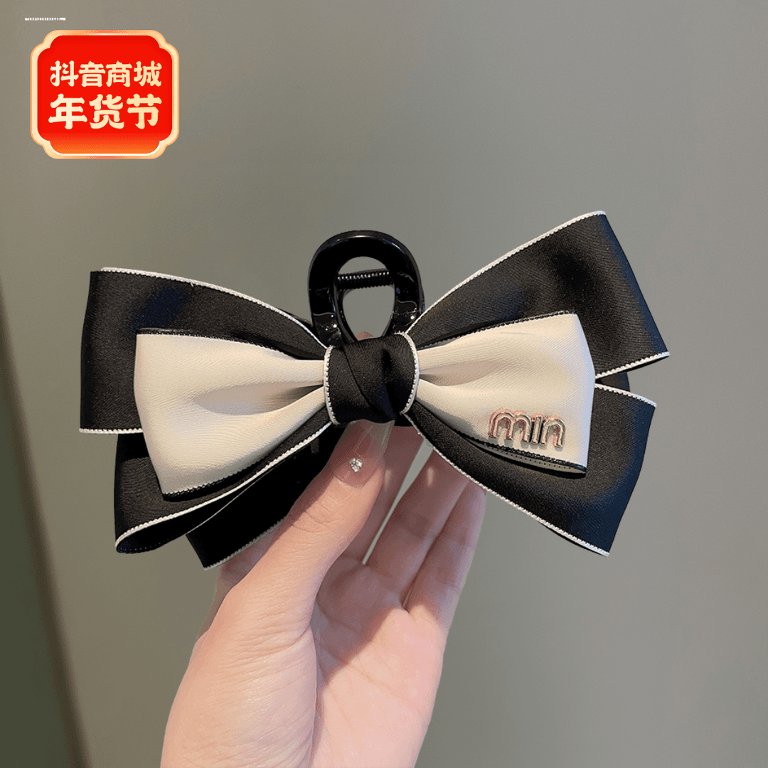 min双面蝴蝶结抓夹设计2023甜妹时尚少女小众头饰气质质感简约