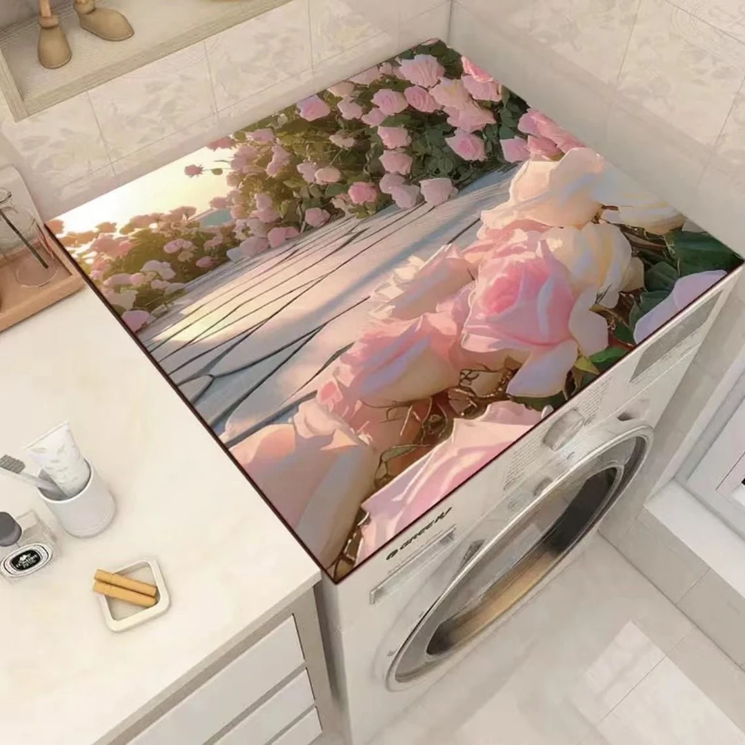 硅藻泥洗衣机吸尘罩冰箱盖布垫布吸水防滑垫子床头柜台面万能盖巾