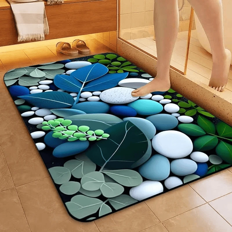 硅藻泥5D立体吸水防滑垫家用卧室卫生间洗手台浴室入户门垫门厅垫