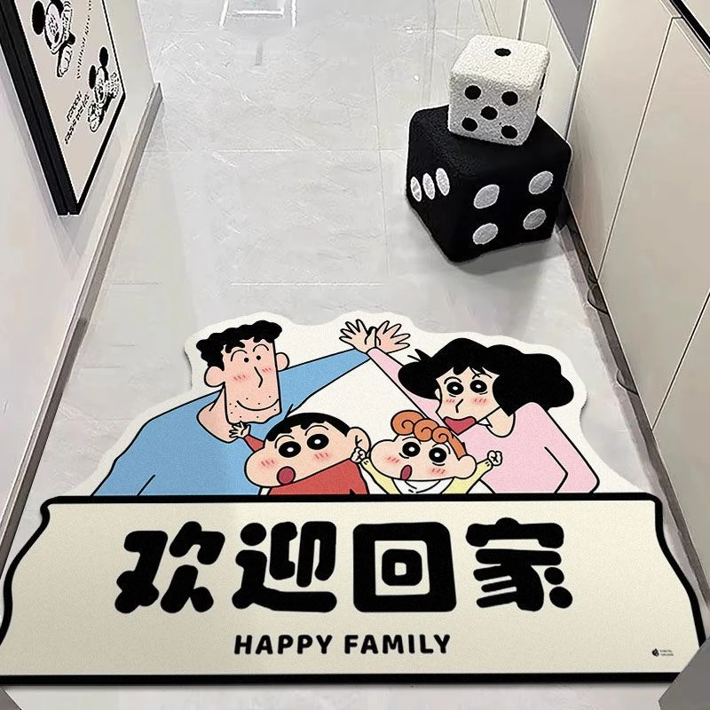 蜡笔小新入户地垫硅藻泥吸水耐脏可裁剪进门脚垫免洗防滑浴室垫子